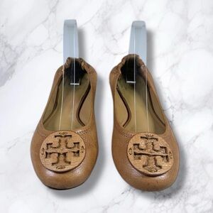 Tory Burch Reva Leather Ballet Flats